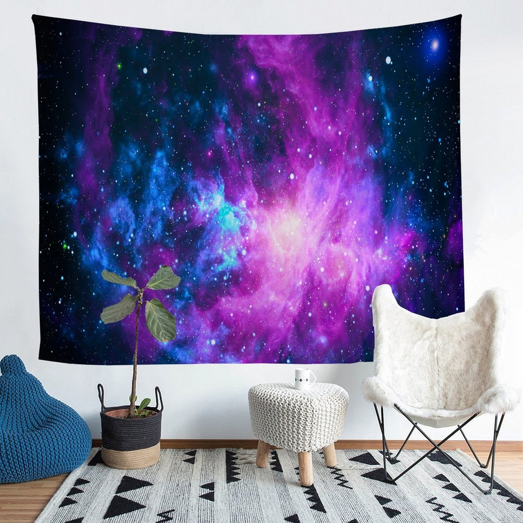 Galaxy Wall Blanket Girly Starry Sky Tapestry for Kids Girls Women Purple Blue Milky Way Decor Wall Hanging Dreamy Outer Space Themed Wall Art