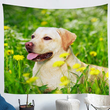 Load image into Gallery viewer, Dog Printed Wall Blanket Cute Pet Dog Tapestry For Kids Men Women Adults 3D Animal Theme Wall Hanging Lovely Puppy Pattern Decor Wall Art Green Nature
