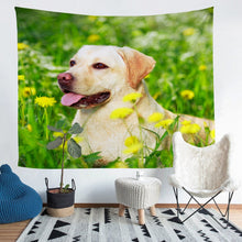 Load image into Gallery viewer, Dog Printed Wall Blanket Cute Pet Dog Tapestry For Kids Men Women Adults 3D Animal Theme Wall Hanging Lovely Puppy Pattern Decor Wall Art Green Nature
