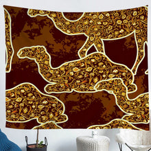 Load image into Gallery viewer, Camel Print Wall Hanging Boho Exotic Style Tapestry Bohemian Damask Pattern Wall Blanket for Children Kids Girls Women Brown European Floral Wall Art Room Decor Picnic Sheet
