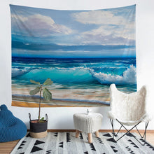 Load image into Gallery viewer, Ocean Themed Wall Hanging Blue Sea Printed Tapestry Hawaiian Beach Wall Blanket for Children Kids Girls Women Microfiber Summer Holiday Wall Art Painting Art Room Decor Picnic Sheet
