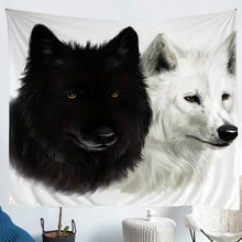 Load image into Gallery viewer, Wolf Tapestry for Kids Boys Teens Safari Wild Print Tapestries Wall Hanging Black White Wolf Bedding Throw Blanket Cool Wildlife Style Wall Blanket,Bedding Collection
