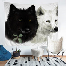 Load image into Gallery viewer, Wolf Tapestry for Kids Boys Teens Safari Wild Print Tapestries Wall Hanging Black White Wolf Bedding Throw Blanket Cool Wildlife Style Wall Blanket,Bedding Collection
