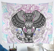 Load image into Gallery viewer, Boho Elephant Bedding Throw Blanket for Kids Woman Adults Hippie Mandala Print Tapestries Wall Hanging Bohemian Style Tapestry Indian Exotic Wall Blanket,Bedding Collection
