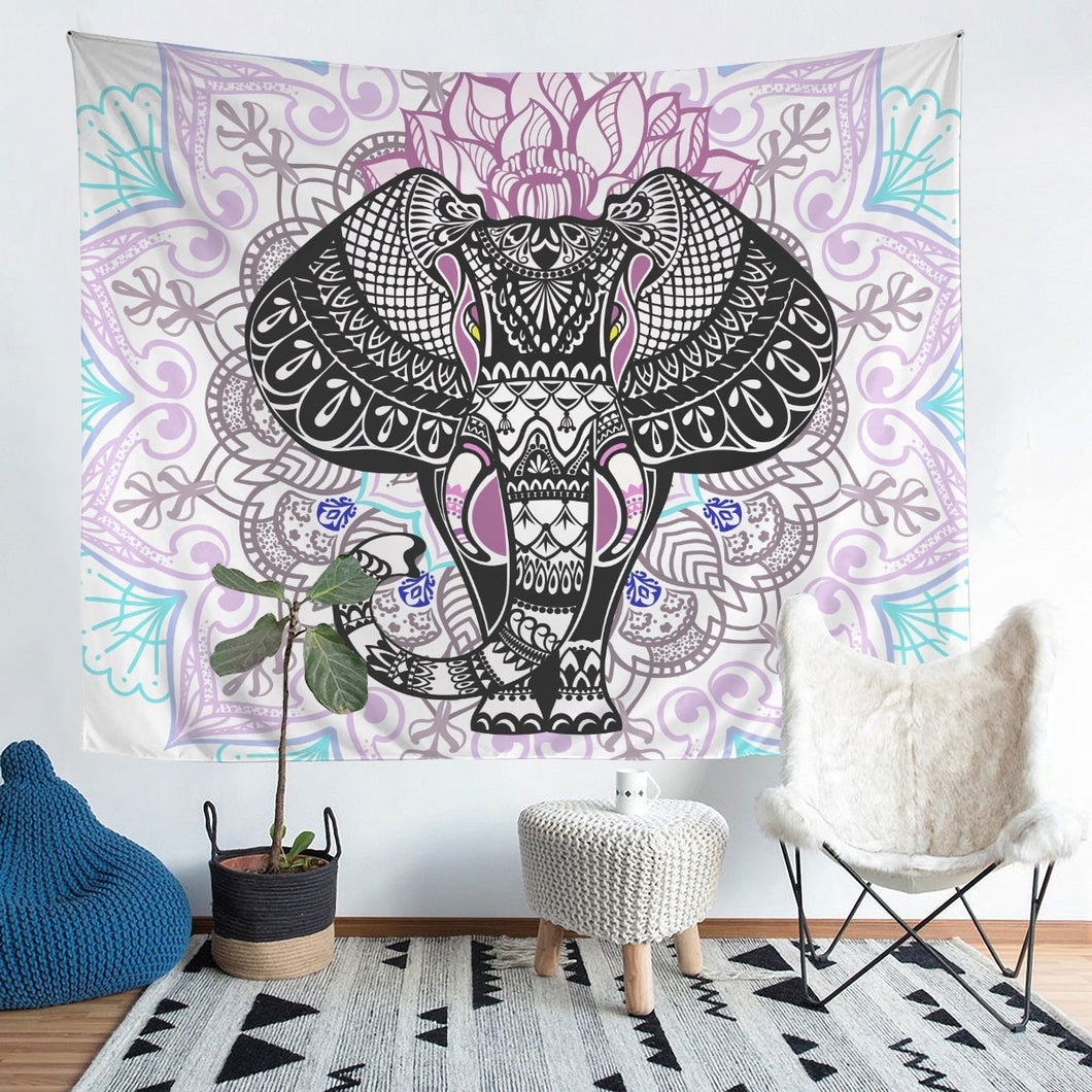 Boho Elephant Bedding Throw Blanket for Kids Woman Adults Hippie Mandala Print Tapestries Wall Hanging Bohemian Style Tapestry Indian Exotic Wall Blanket,Bedding Collection