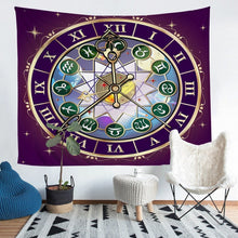 Load image into Gallery viewer, Clock Theme Wall Blanket Chic Retro Roman Style Tapestry Constellation Wall Hanging for Boys Girls Adults Bedroom Decor Machine Pattern Wall Art Galaxy Astrology  Bedding Throw Blanket
