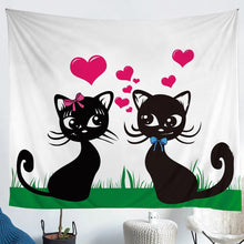 Load image into Gallery viewer, Black Cat Tapestry for Girls Boys Couple Cute Kitten Print Wall Hanging Cartoon Cats Pattern Wall Blanket Room Decor Pet Animal Theme Wall Art  Beach Throw Tapestry
