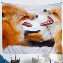 Load image into Gallery viewer, Fox Bedding Throw Blanket for Kids Boys Adults 3D Fox Print Tapestry Wild Animal Pattern Tapestries Wall Hanging Wildlife Wall Blanket,Bedding Collection
