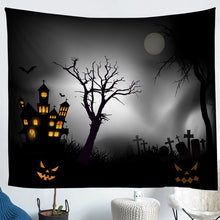 Load image into Gallery viewer, Halloween Theme Bedding Throw Blanket Kids Boys Teens Pumpkin Lantern Castle Night Tapestries Wall Hanging Horrible Cemetery Tapestry Luxury Wall Blanket,Bedding Collection
