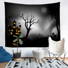 Load image into Gallery viewer, Halloween Theme Bedding Throw Blanket Kids Boys Teens Pumpkin Lantern Castle Night Tapestries Wall Hanging Horrible Cemetery Tapestry Luxury Wall Blanket,Bedding Collection

