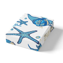 Load image into Gallery viewer, Starfish Bedding Set Ocean Marine Fish Comforter Cover for Kids Adult Sea Creatures Duvet Cover Blue Sea Underwater World Bedspread Cover Room Decor 2/3pcs
