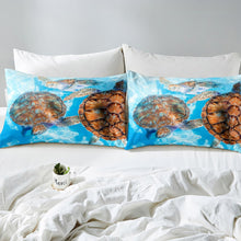 Load image into Gallery viewer, Sea Turtle Comforter Cover 3D Reptile Printed Bedding Set for Women Men Adults Ocean Marine Themed Duvet Cover Stain Resistant Underwater Animal Pattern Room Decor   Quilt Cover 2/3pcs
