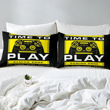 Load image into Gallery viewer, Teens Gamepad Bedding Set for Boys Children Kids Gamer Fitted Sheet Yellow Black Video Game Bed Sheet Set Room Decor Modern Game Controller Bed Cover  2/3Pcs
