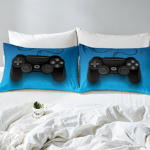 Load image into Gallery viewer, Boys Black Gamepad Bedding Set Gamer Bed Sheet Set For Kids Children Teens Video Game Fitted Sheet Modern Game Controller Bed Cover Blue Bedroom Decor 2/3Pcs
