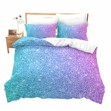 Load image into Gallery viewer, Feelyou Glitter Marble Comforter Cover, Girls Decorative Bedding Set with Zippers Ties, Colored Duvet Cover Set
