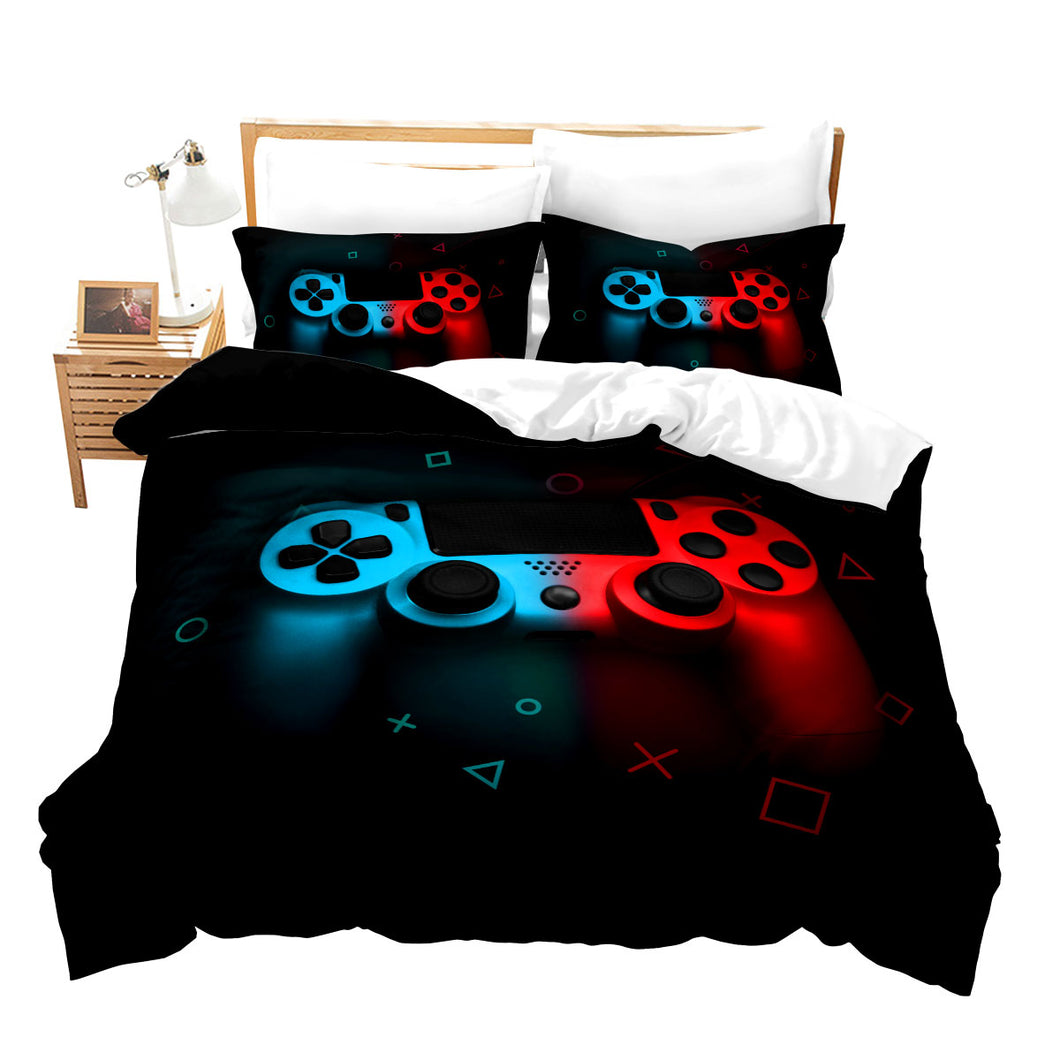 Feelyou Gamer Gamepad Comforter Cover,Teens Decorative Bedding Set with Zippers,Boys Duvet Cover Set